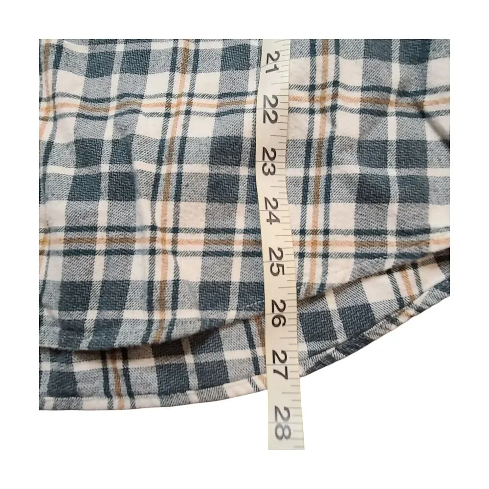 Sonoma Green Brown Plaid Print Long Sleeve Button Down Shirt L